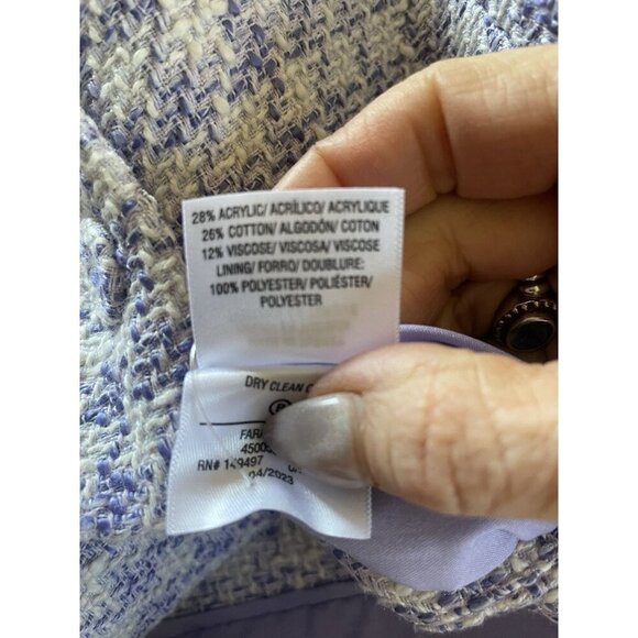 NEW Favorite Daughter The Dasha Houndstooth Check Tweed Lilac Top- Size 14 - Picture 13 of 13